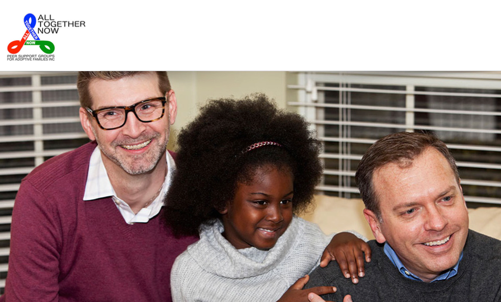 Young black her with her adoptive dads