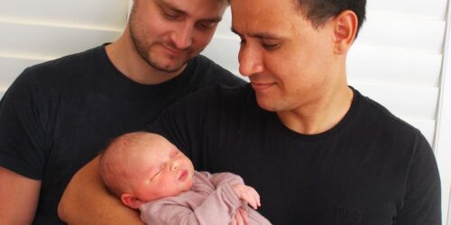 fathers with their newborn