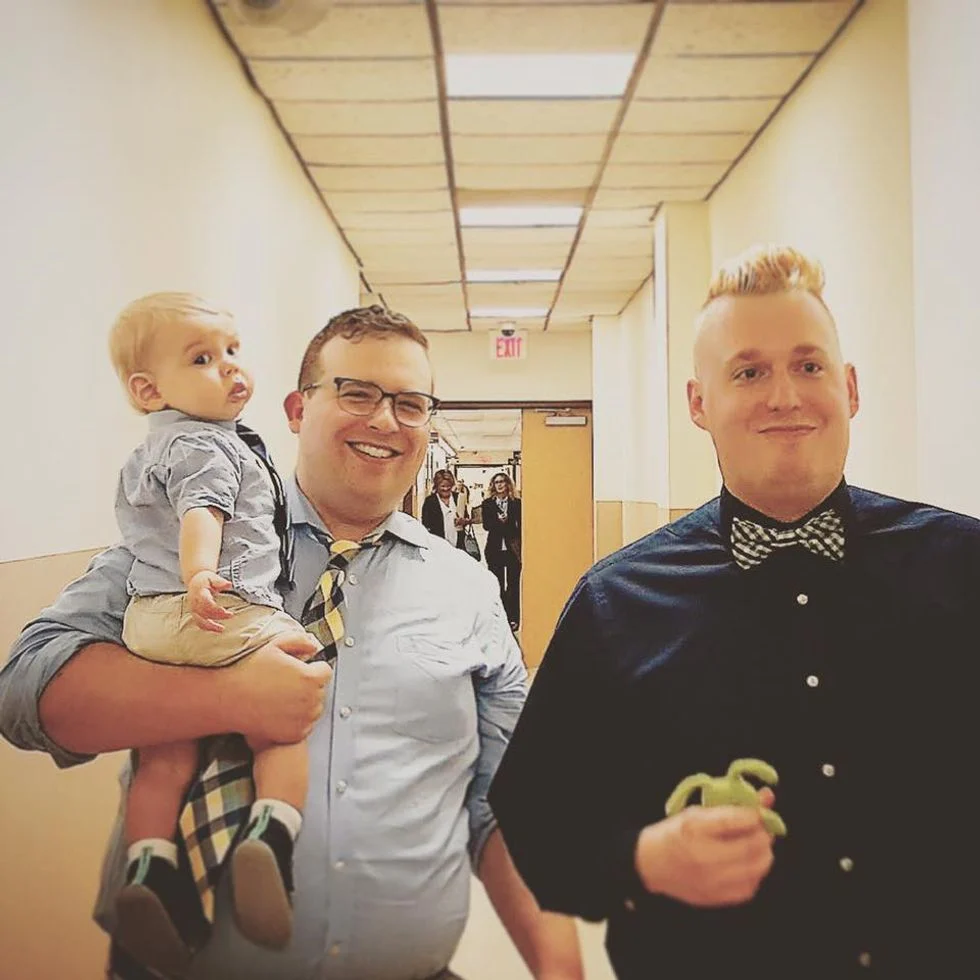 fathers and son on adoption day