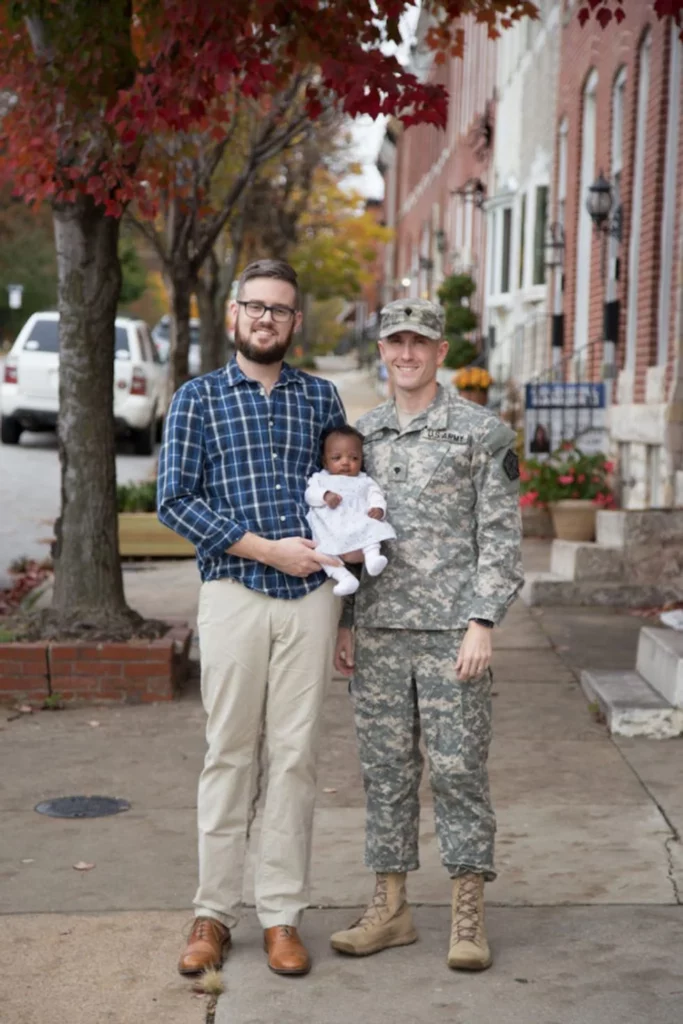 fathers and their daughter, military family