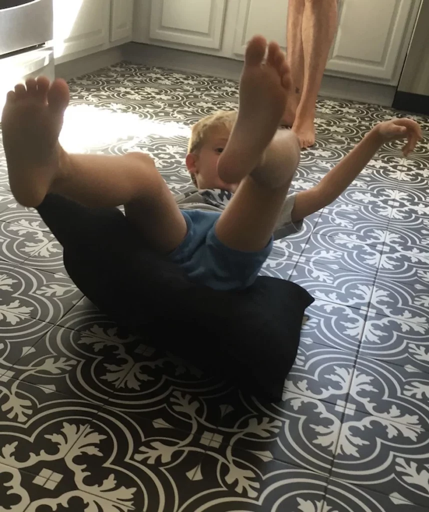 child playing on the floor