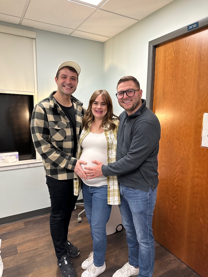 Ryan and Michael with their surrogate at their 32-week appointment